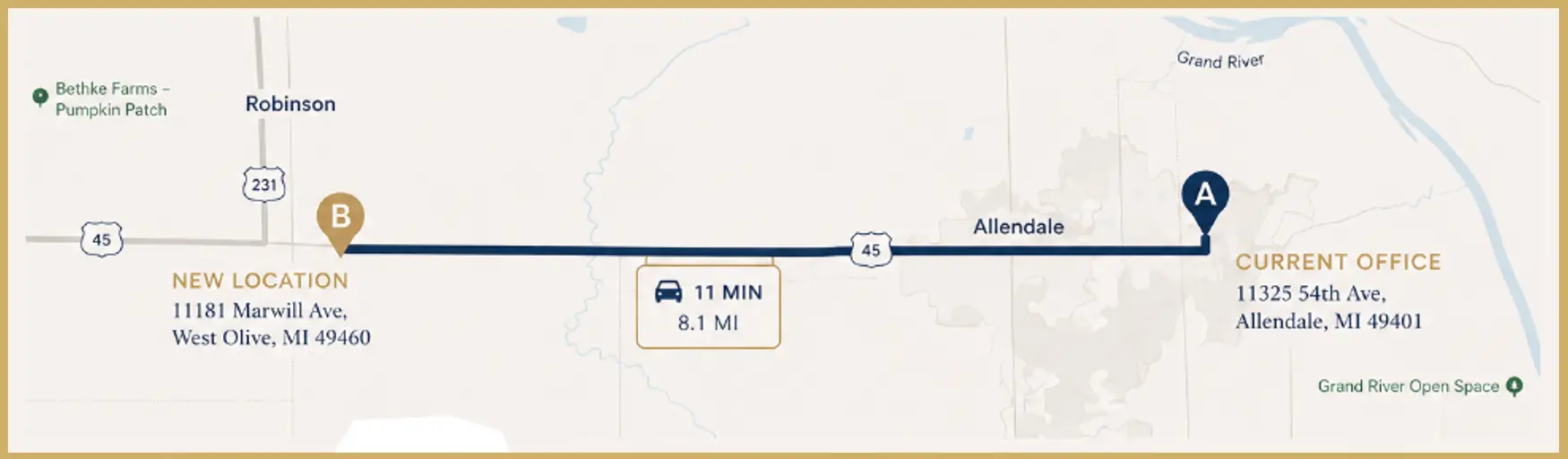 Allendale's new location