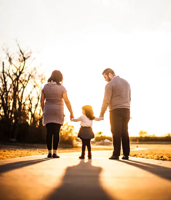 Family in silhouette